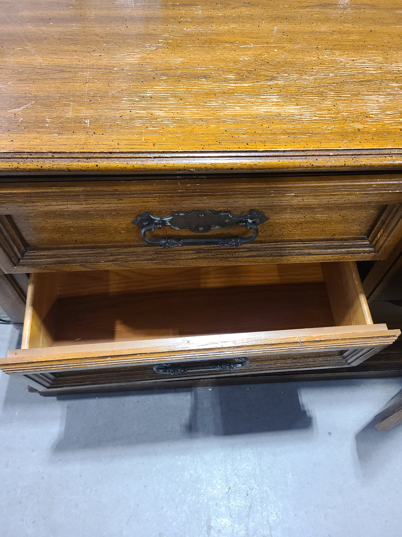 Vintage Solid Wood Buffet & Sideboard Credeza with Warm Oak Finish