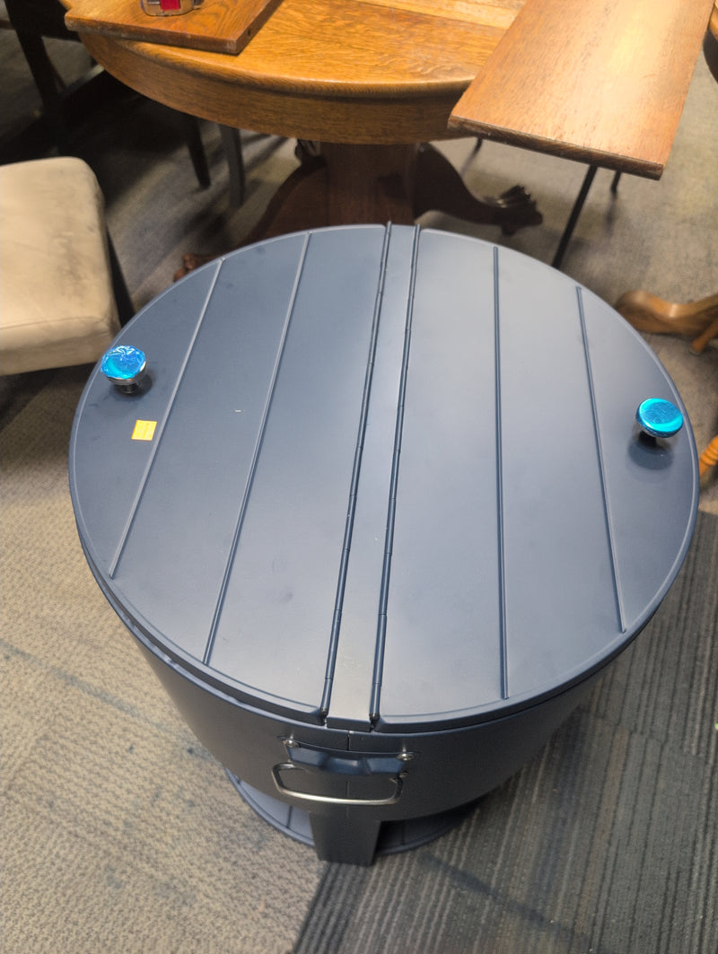 Round Blue Patio Beverage Cooler