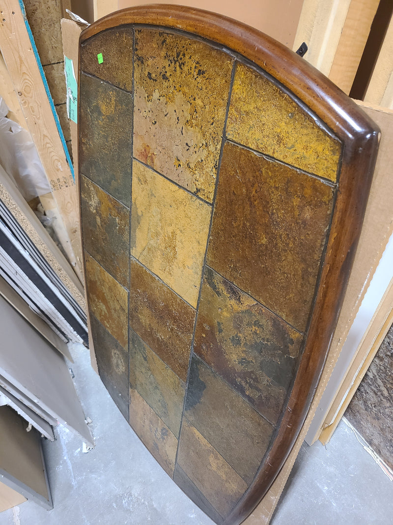 Rustic Wood Framed Slate Tile Tabletop