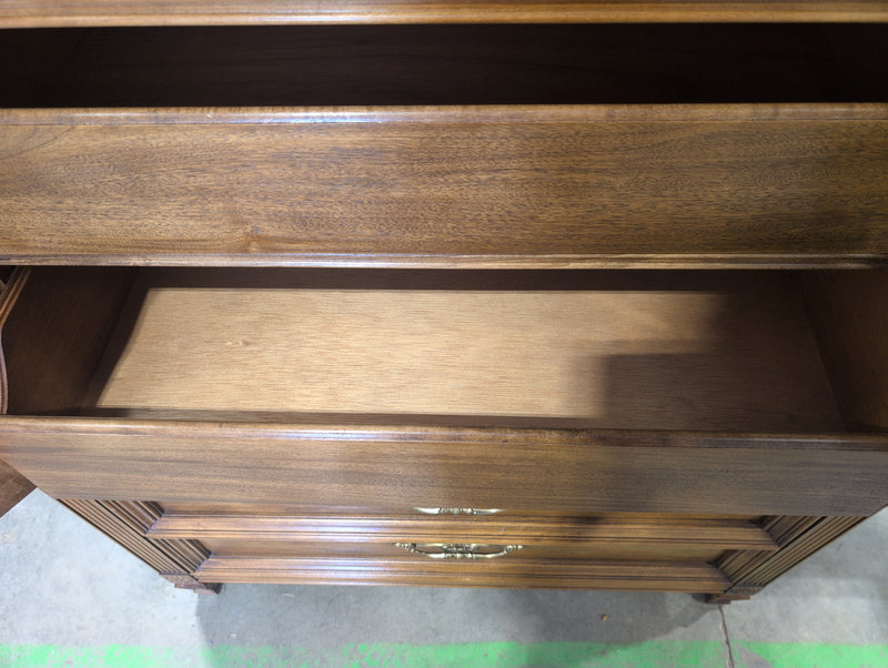 Light Brown Wardrobe with Floral Designs