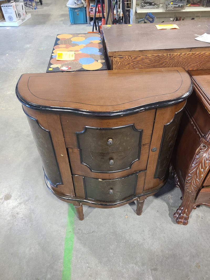 Vintage-Style Demilune Accent Cabinet