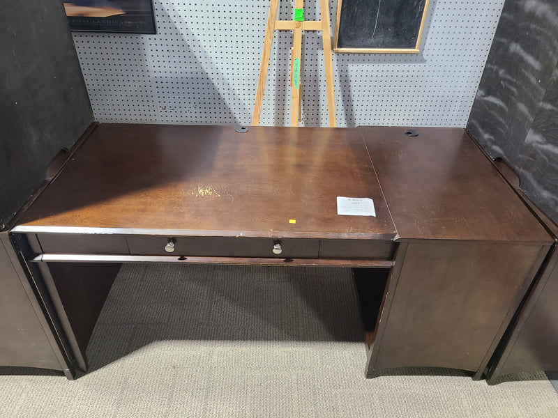Spacious Functional Dark Wood Home Office Desk