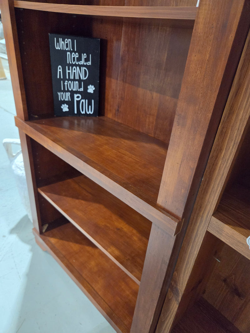 Classic Warm Chestnut Brown 4-Shelf Bookcase