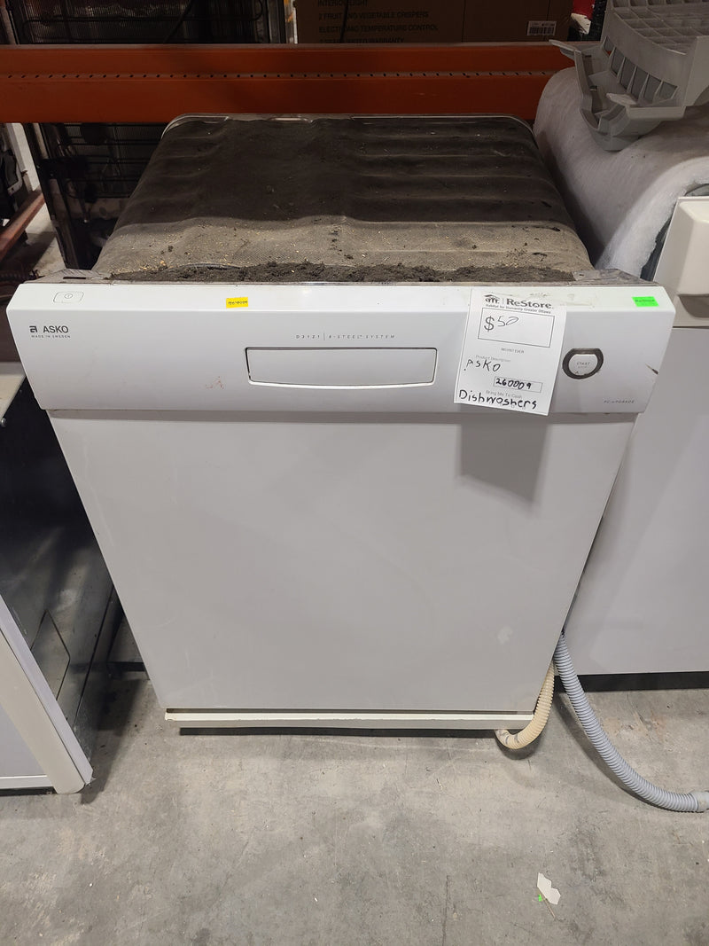 ASKO White Under-Counter Dishwasher with Stainless Steel Tub