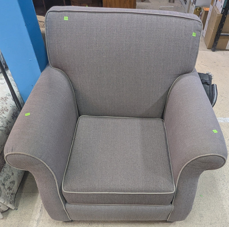 Grey Armchair with Ottoman