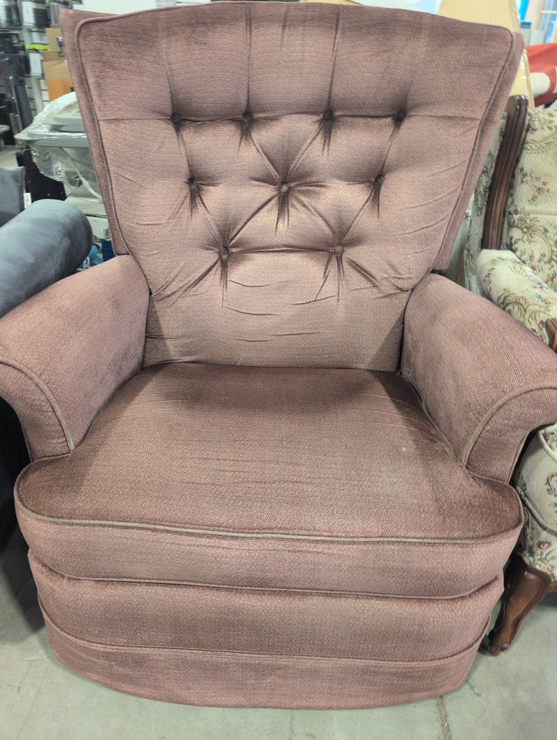Pink/Reddish-Pink Recliner Armchair with Footrest