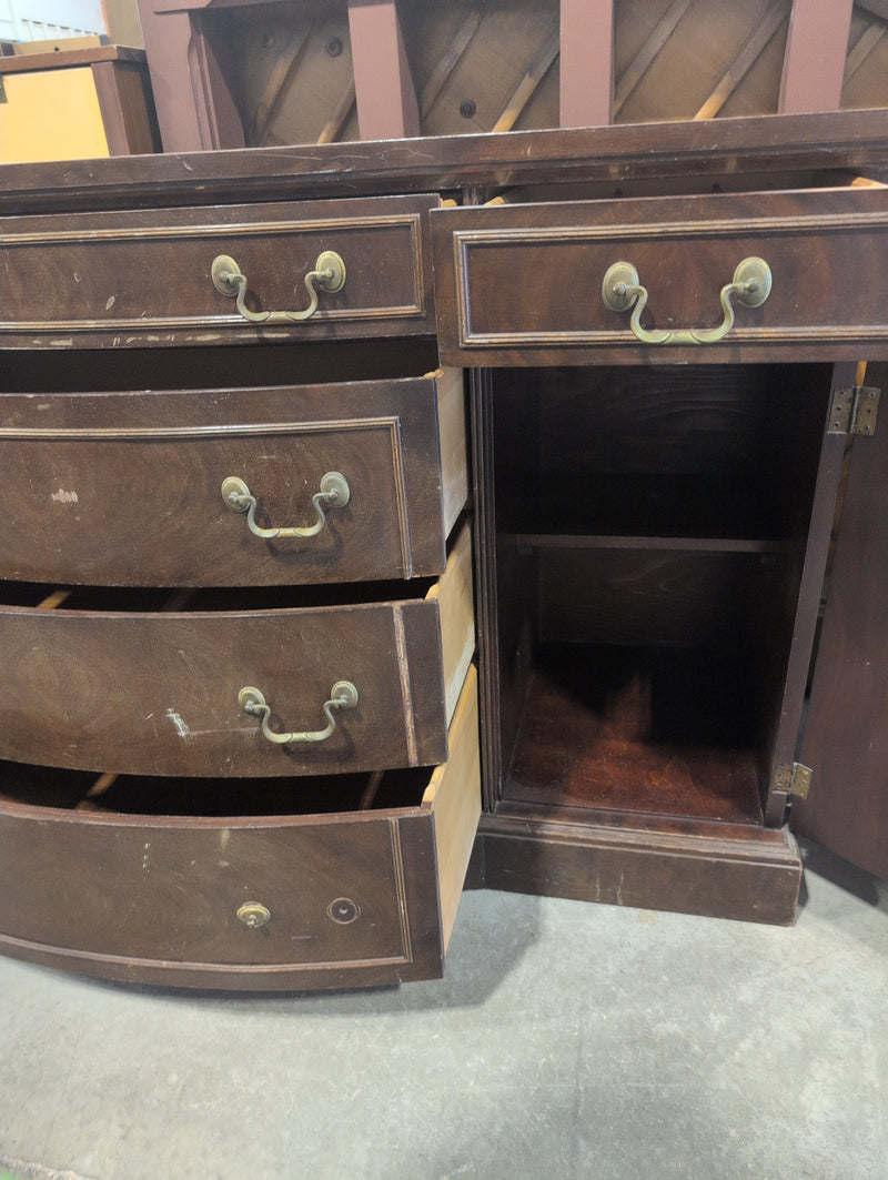 Large Wood Buffet with 6 Drawers and 2 Cabinets