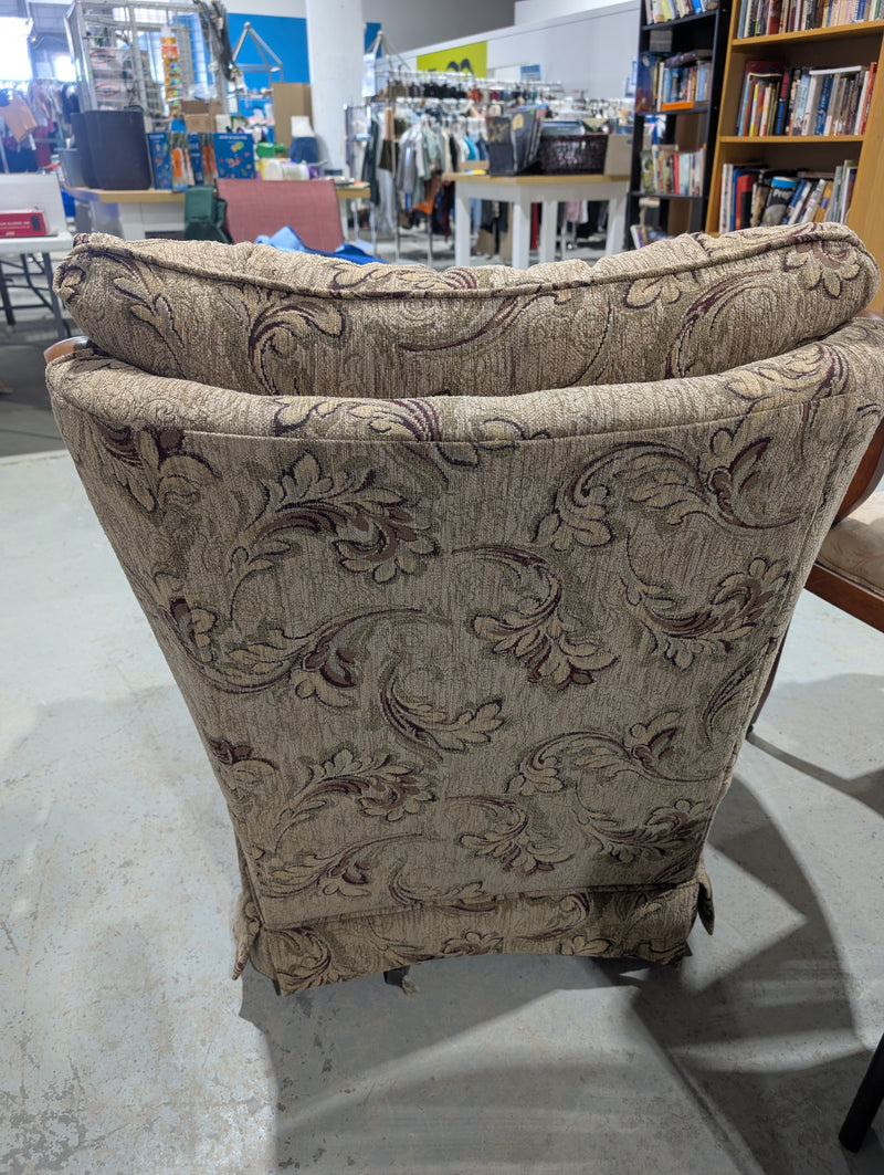 Vintage Wooden-Framed Armchair