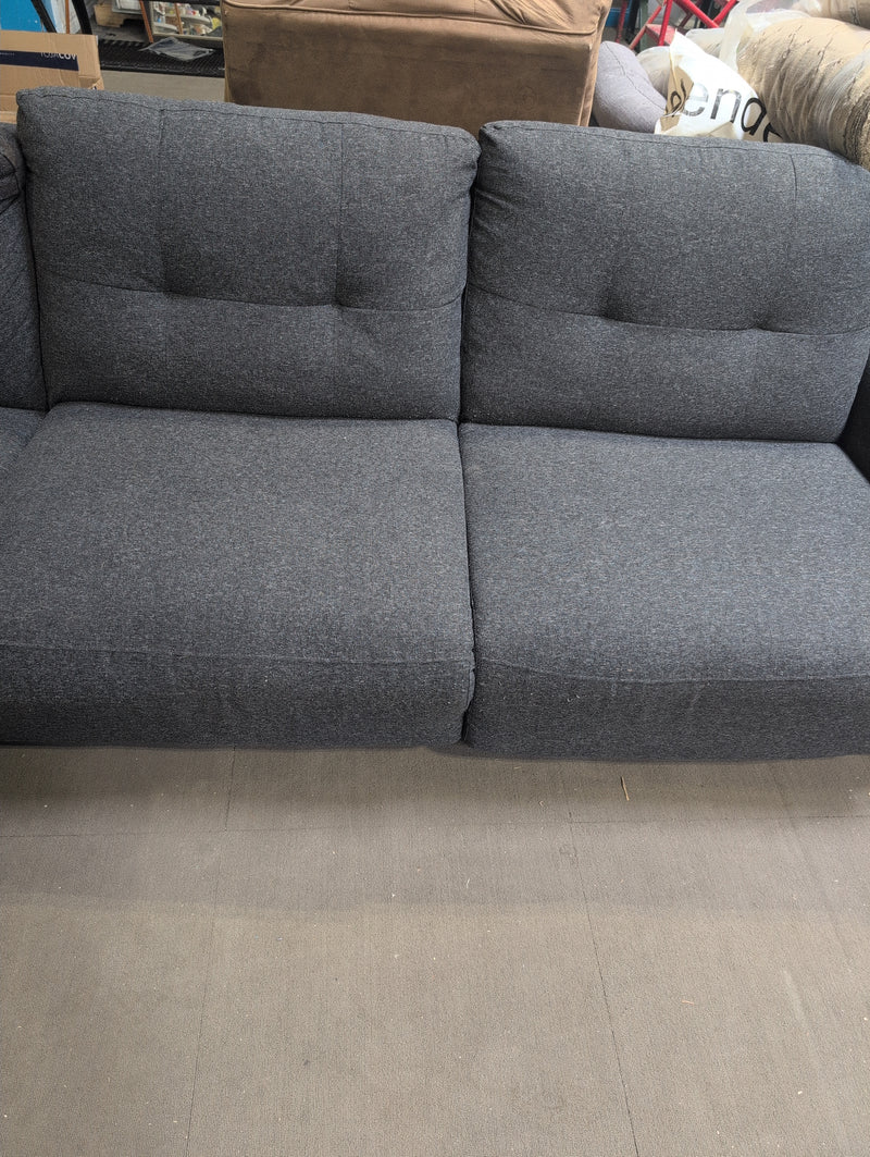 2 Person Sectional Couch, Dark Grey