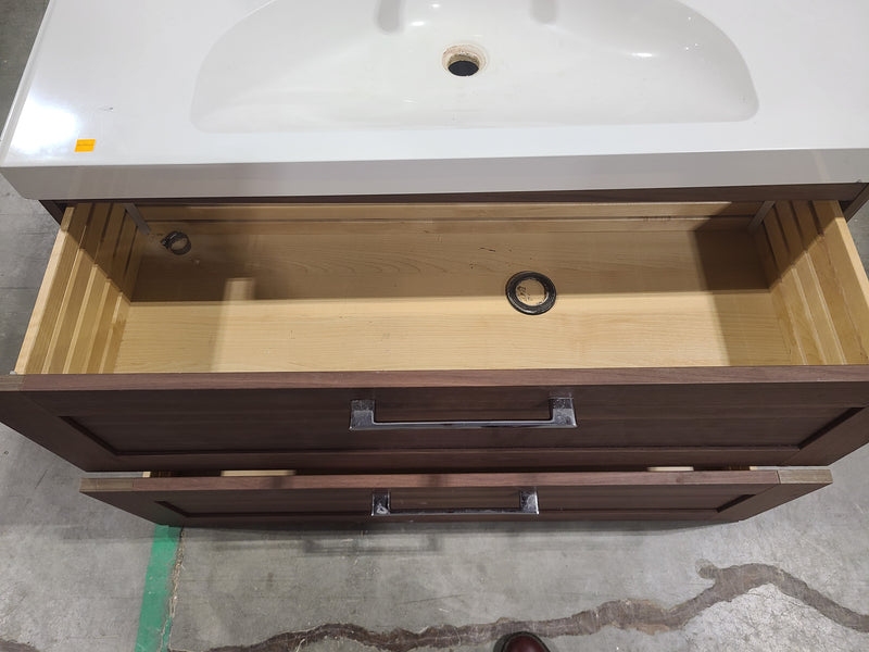 2-Drawer Floating Bathroom Vanity with Integrated Sink & Faucet