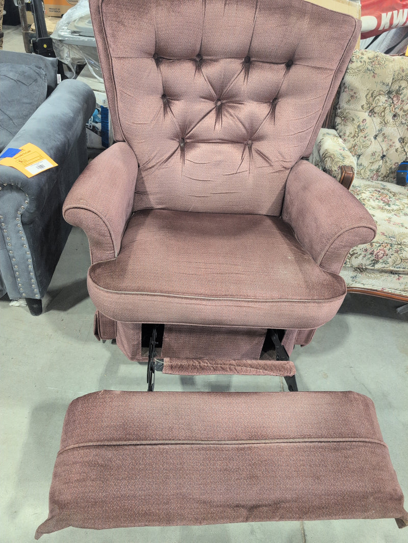 Pink/Reddish-Pink Recliner Armchair with Footrest