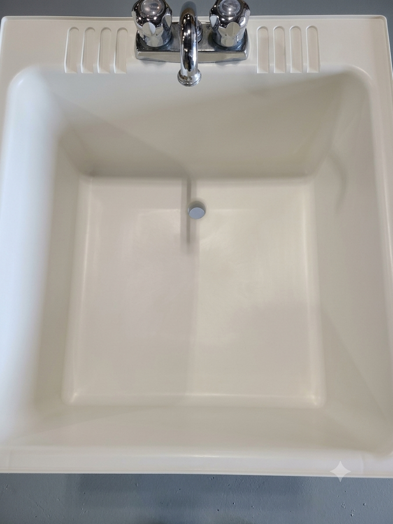 White Freestanding Utility/Laundry Tub with Faucet