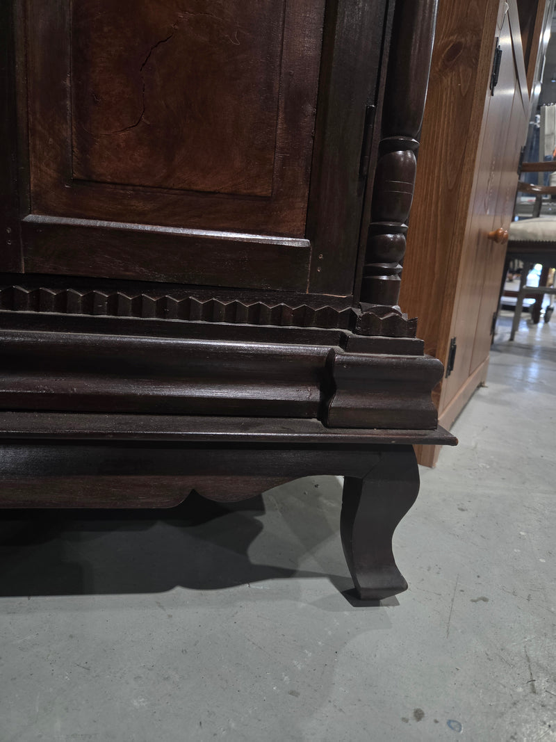 1930s Cambodian French Colonial Teak Display Cabinet