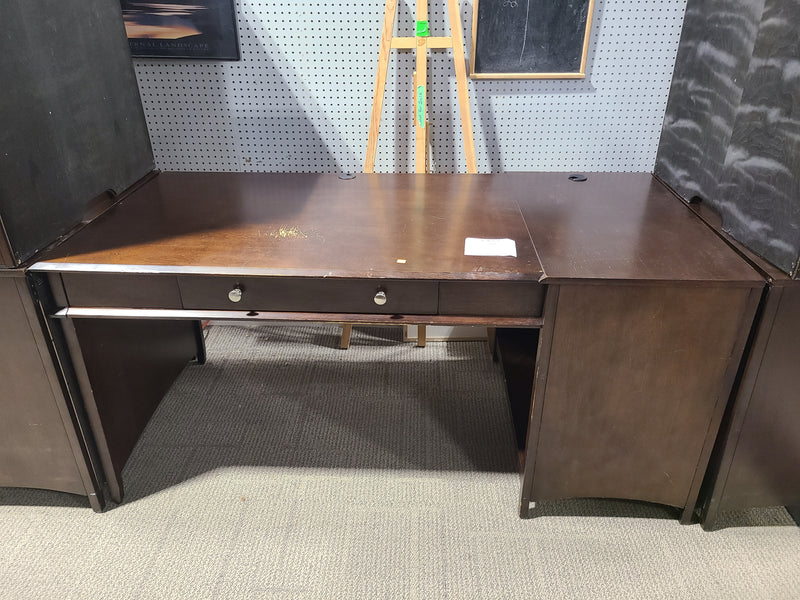 Spacious Functional Dark Wood Home Office Desk