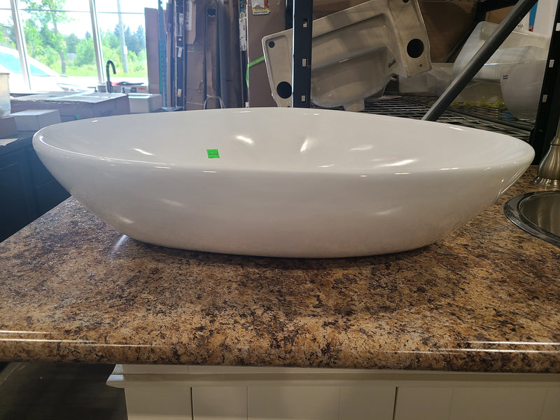 Modern Porcelain Triangular Above-Counter Sink in White