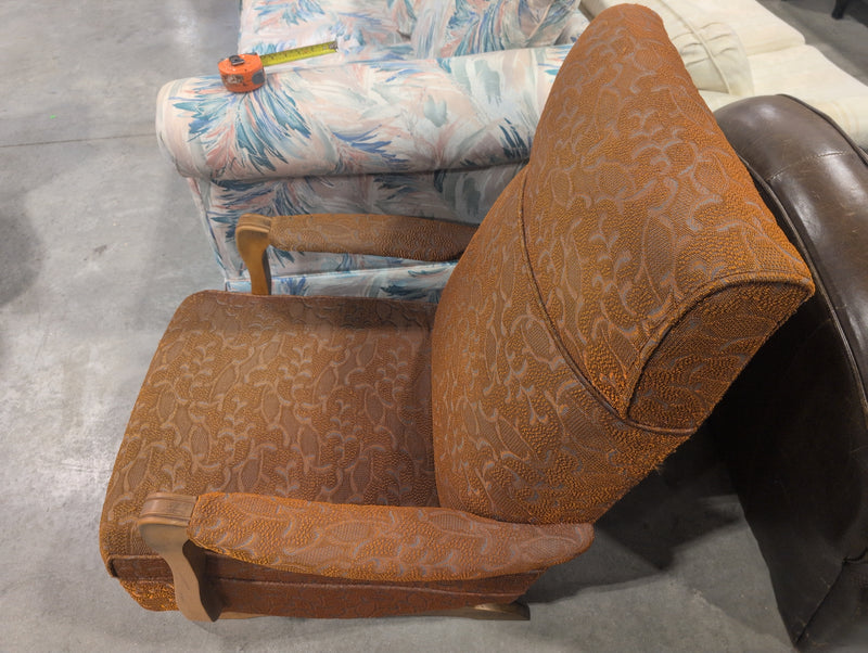 Dark Amber Upholstered Rocking Chair