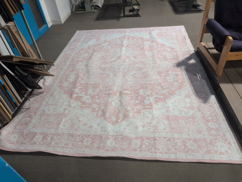 Large Pink and White Rug