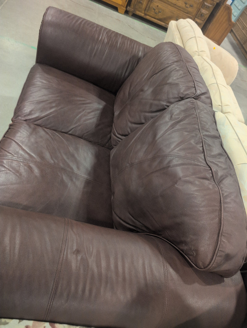 Burgundy Faux Leather Loveseat Sofa