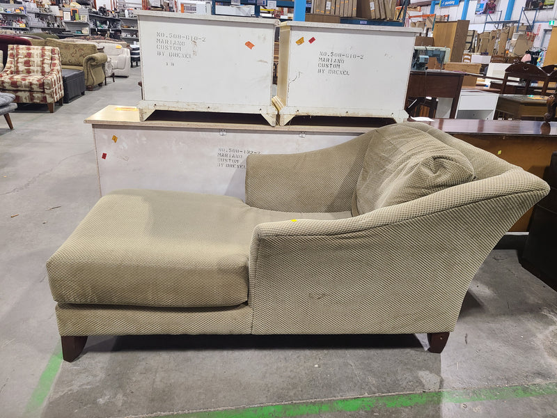 Upholstered Beige Chaise Lounge Chair
