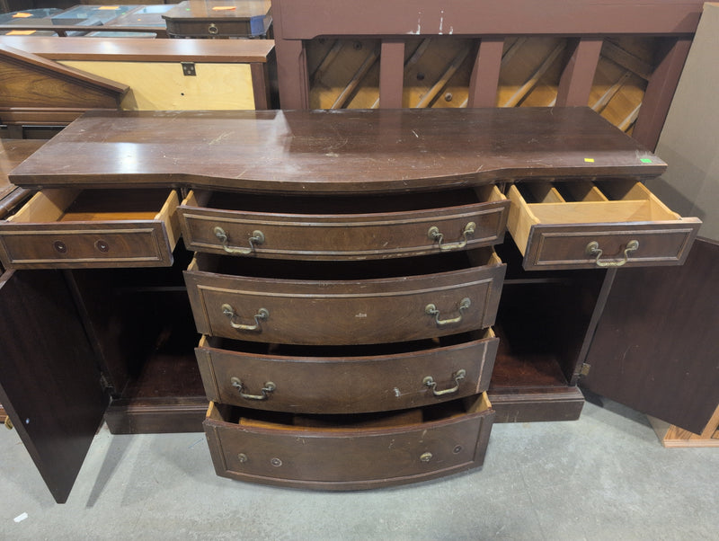 Large Wood Buffet with 6 Drawers and 2 Cabinets
