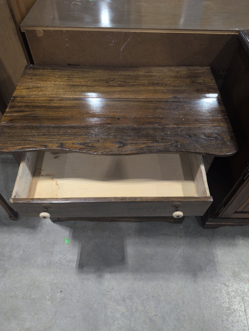 Oak Wood Cabinet with Drawer