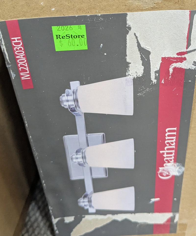 Chatham Chrome 3-Light Bathroom Vanity Light