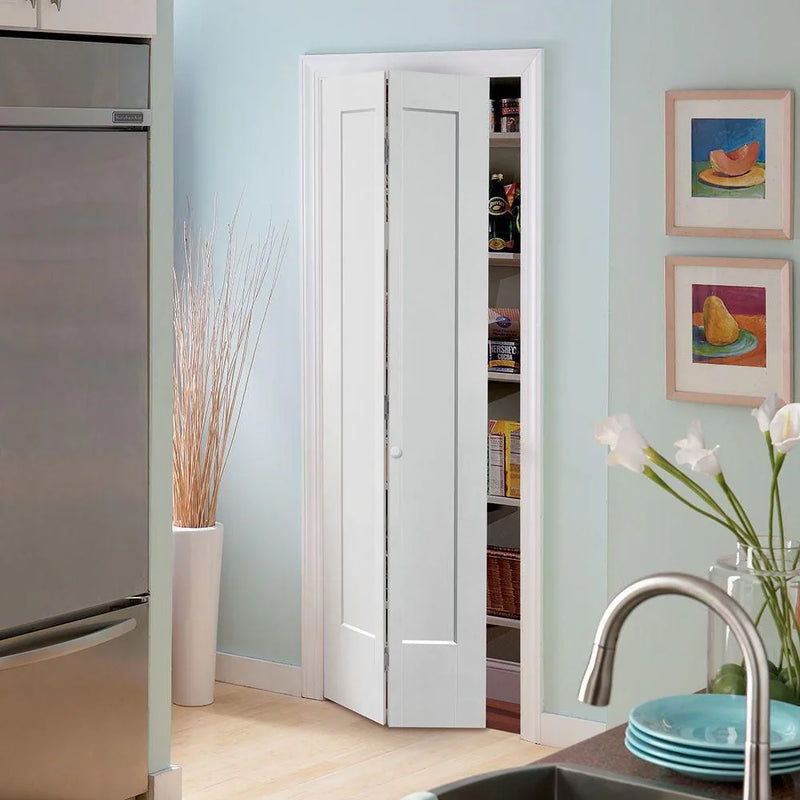 Craftsman 36" x 79" One-Panel Shaker Bifold Door Smooth White Finish