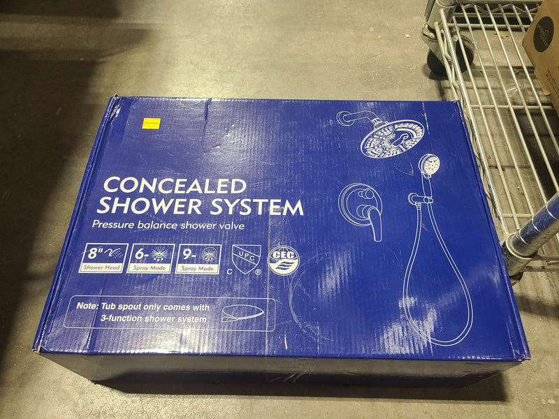 New Matte Black Concealed Shower System with Pressure Balance Valve