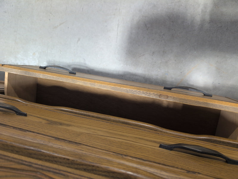 Brown 9 Drawer Dresser with Large Mirror