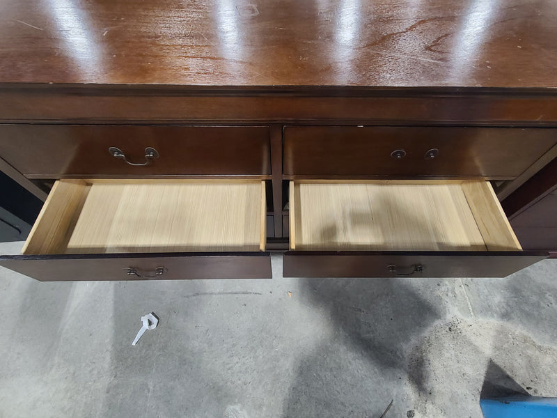 Classic 6-Drawer Wooden Dresser with Medium Brown Finish