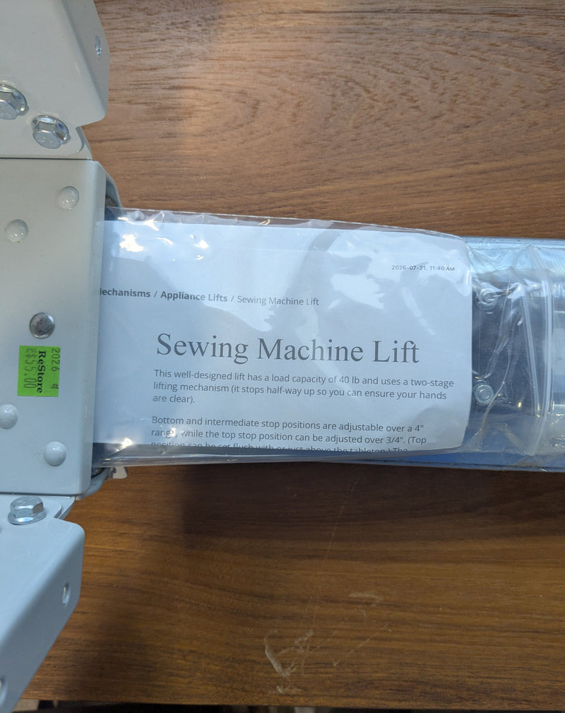 Lee Valley Tools Sewing Machine Lift