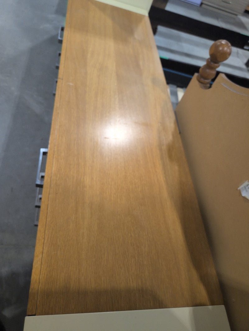 Wide Fancy Light Colored 6 Drawer Dresser
