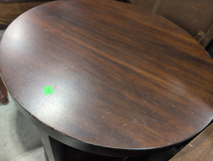 Round Dark Brown Wooden Coffee Table