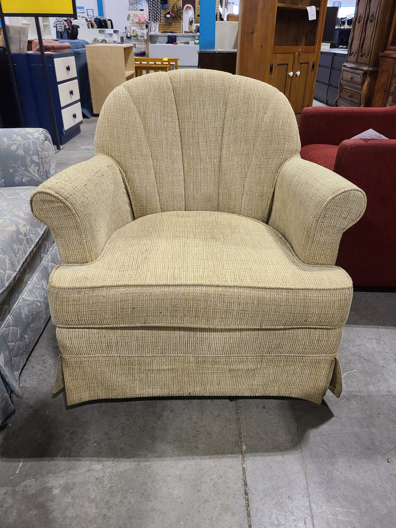 Vintage Channel-Tufted Channel-Back Accent Chair