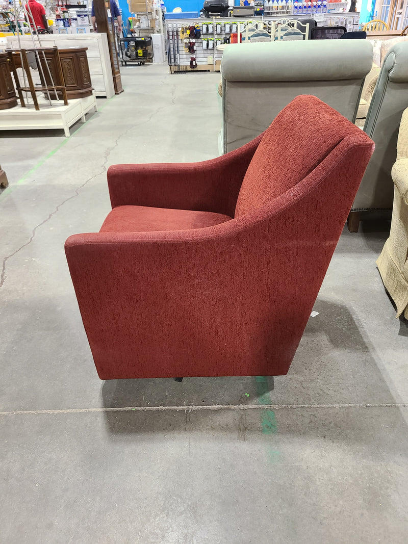 Modern Terracotta Red Fabric Armchair