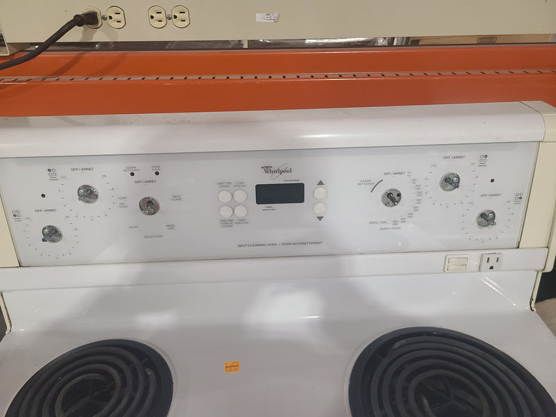 Whirlpool Electric Coil Stove with Self-Cleaning Oven in White