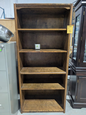 Tall 5-Shelf Wood Bookcase