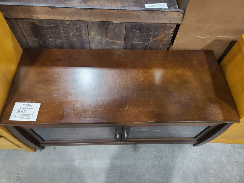 Dark Brown Media Console with Glass Doors