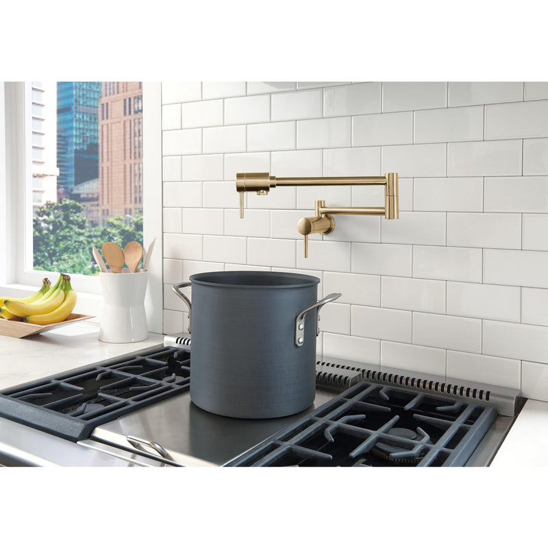 Delta Wall-Mount Contemporary Pot Filler Faucet – Champagne Bronze