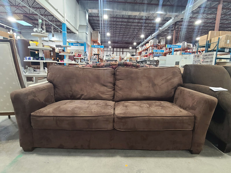 Brown Microfiber Two-Cushion Loveseat