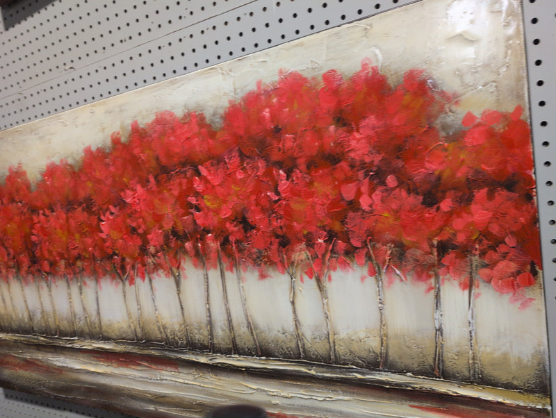 Red Forest Painting with 3D aspects