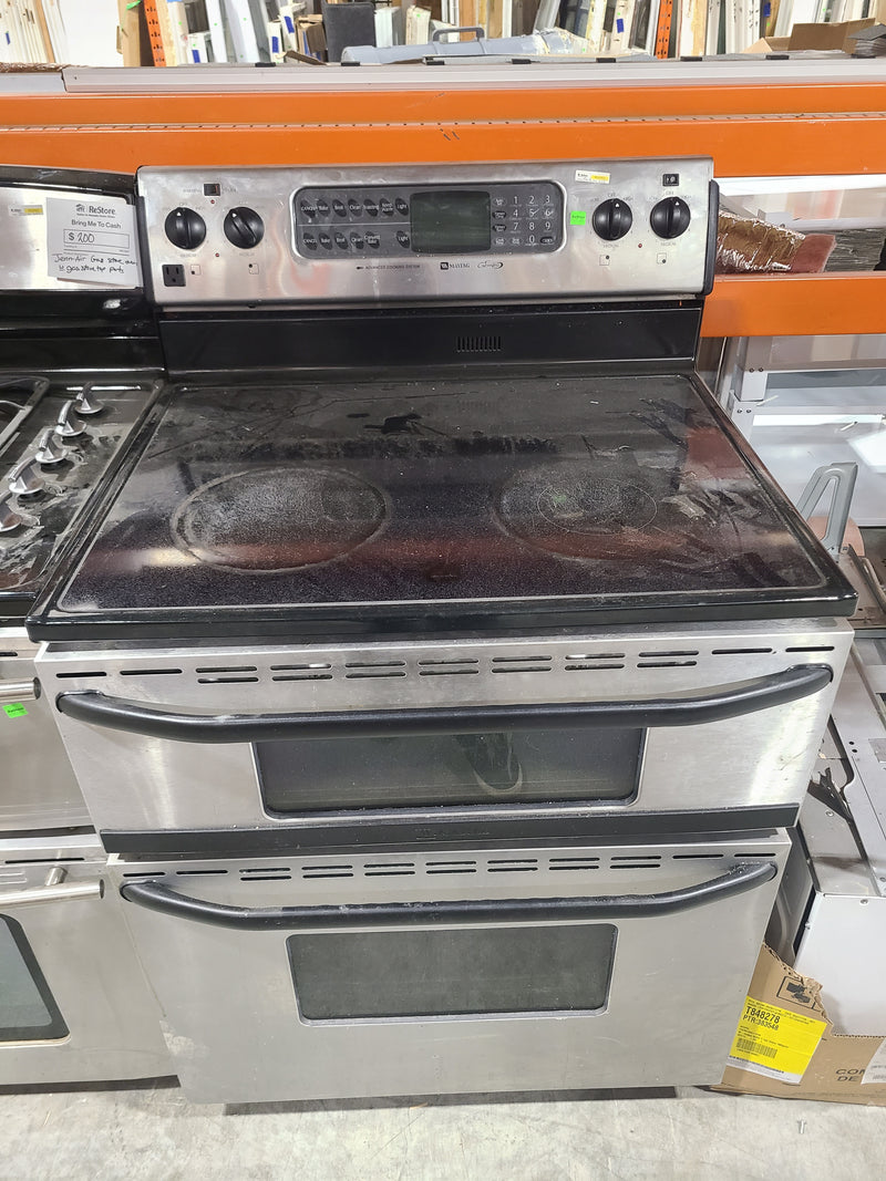 Maytag Gemini Double Oven Electric Range in Grey