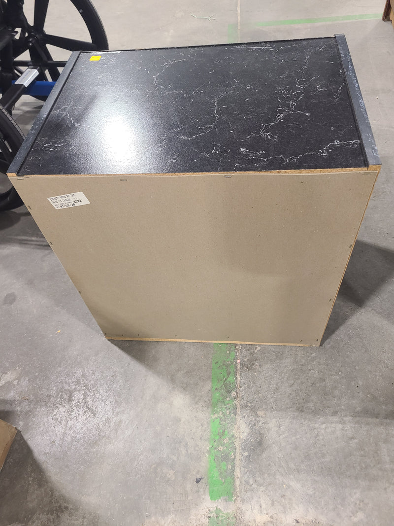 Vintage 90s Contemporary Black Marble-Look 2-Drawer Nightstand