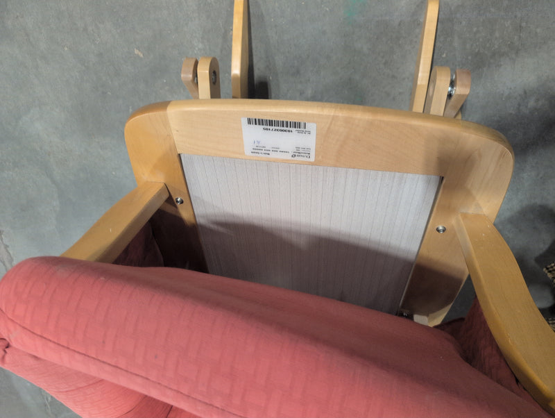 Rocking Chair with Red Fabric and Wood Body