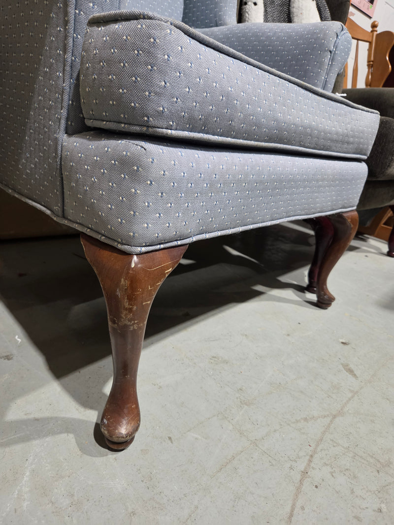 Light Blue Wingback Armchair