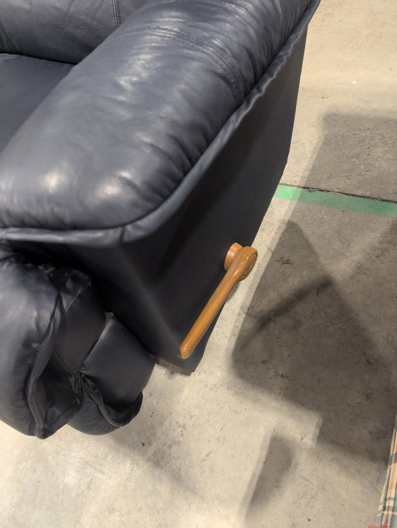 Blue Double Recliner Loveseat