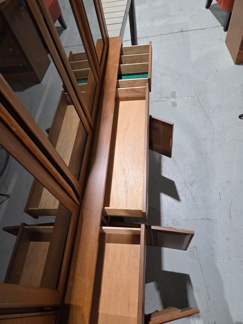 Mid-Century Modern Wooden Buffet and Hutch
