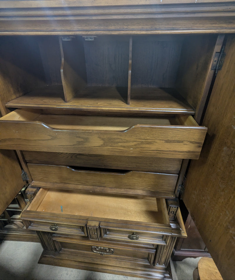 Spanish Revival Tall Carved Wooden Dresser
