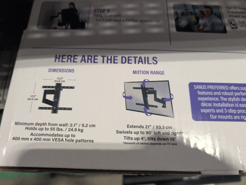 Sanus Preferred Full Motion TV Wall Mount