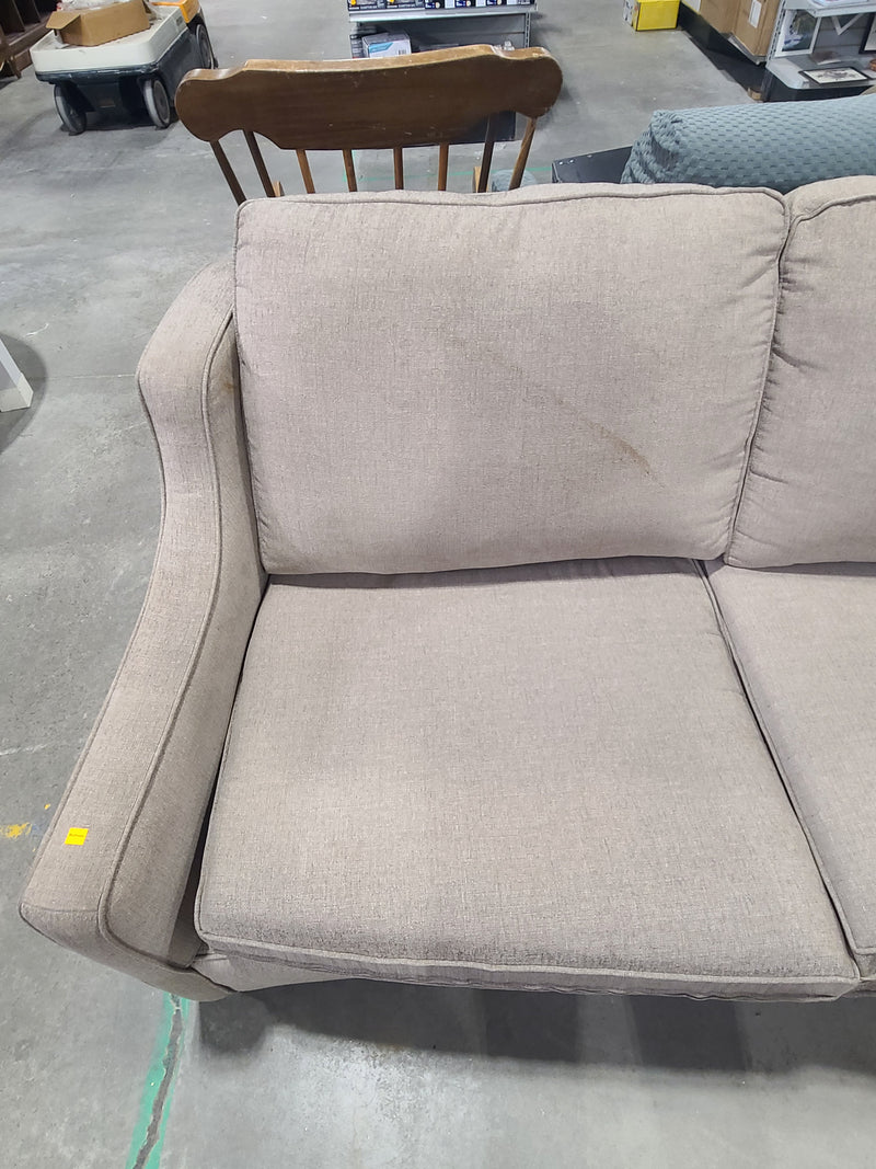 Modern Beige Curved Loveseat / Sofa